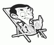 Coloriage Mr Bean se repose