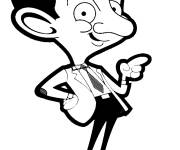 Coloriage et dessins gratuit Mr Bean souriant à imprimer