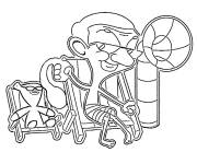 Coloriage Mr Bean sur la plage