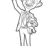 Coloriage Mr Bean te salue