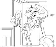 Coloriage Mr Bean tenant une appareil photo