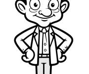 Coloriage Mr Bean tout confiant