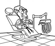 Coloriage et dessins gratuit Mr. Bean chez le dentiste à imprimer