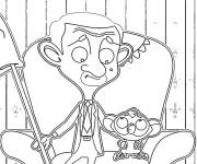 Coloriage Mr. Bean et le singe