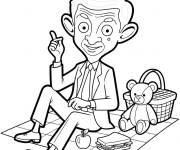Coloriage Piquenique de Mr Bean