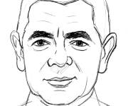 Coloriage Portrait de Mr Bean style sketch