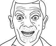Coloriage et dessins gratuit Visage drole de Mr Bean à imprimer