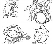 Coloriage Des enfants musiciens