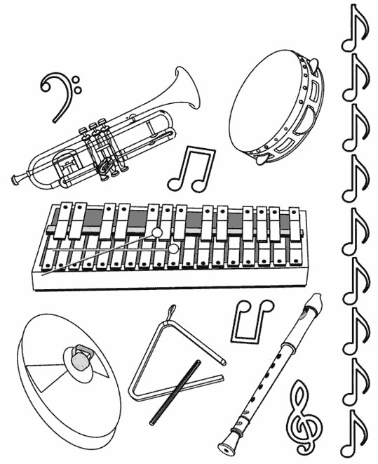 Coloriage et dessins gratuits Des instruments musicales à imprimer