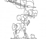 Coloriage Des ours musiciens