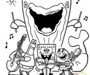 Coloriage Groupe musicale de Sponge Bob