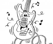 Coloriage et dessins gratuit Guitare électrique à imprimer