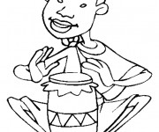 Coloriage Le gar&ccedil;on joue du tambour