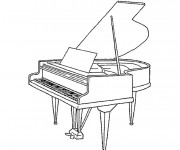 Coloriage Piano &agrave; queue ouvert