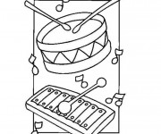 Coloriage Tambour et xylophone