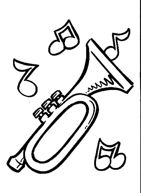 Coloriage et dessins gratuits Trompette et notes musicales à imprimer