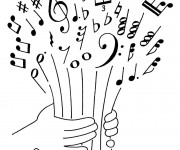 Coloriage Un bouquet de musique