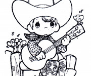 Coloriage Un enfant guitariste