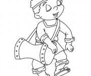 Coloriage Un gar&ccedil;on porte un tambour
