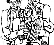 Coloriage Un groupe de musiciens