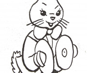 Coloriage Un lapin et instrument gratuit