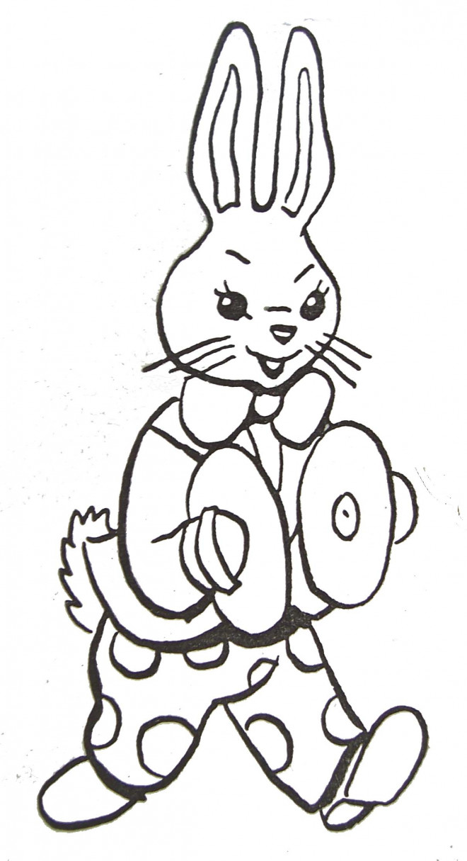 Coloriage et dessins gratuits Un lapin et instrument gratuit à imprimer