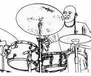 Coloriage Un musicien joue du batterie