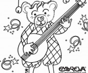 Coloriage Un ours joue du banjo
