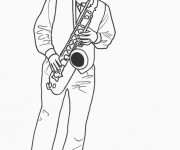 Coloriage Un saxophoniste