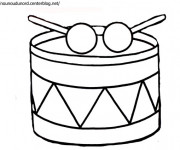 Coloriage Un tambour avec ses baguettes