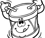 Coloriage Un tambour avec visage