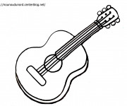 Coloriage Une guitare &agrave; quatre cordes
