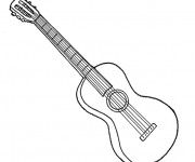 Coloriage et dessins gratuit Une guitare classique à imprimer