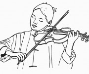 Coloriage Une musicienne joue du violon