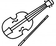 Coloriage Violon &agrave; deux cordes