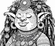 Coloriage et dessins gratuit Femme Ogre fermant les yeux à imprimer