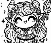 Coloriage et dessins gratuit Fille Ogre style manga à imprimer