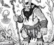 Coloriage et dessins gratuit Les oiseaux en volant sur l'Ogre à imprimer