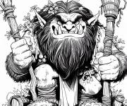 Coloriage et dessins gratuit Les regards m&eacute;chants de cet Ogre vous fait peur à imprimer