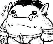 Coloriage et dessins gratuit Miniature Ogre kawaii à imprimer