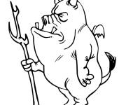 Coloriage Ogre avec des cornes
