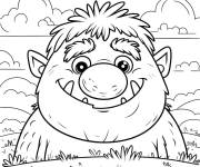 Coloriage Ogre avec le regard aimable