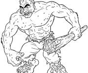 Coloriage Ogre avec sa b&acirc;ton