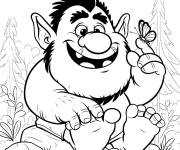 Coloriage Ogre avec une jolie papillon