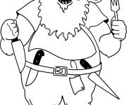 Coloriage Ogre barbu portant un chapeau