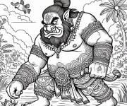 Coloriage Ogre dans la foret
