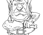 Coloriage Ogre d&eacute;vore son repas