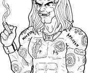 Coloriage Ogre drole avec son cigare
