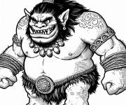 Coloriage Ogre en coup de cheval