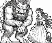 Coloriage Ogre et princesse